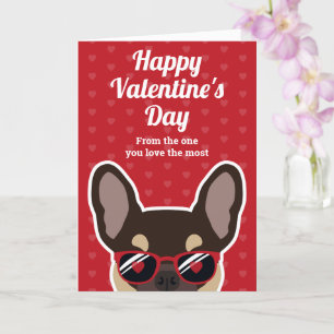 Braune Tan Französische Bulldogge Valentinstagskar Karte