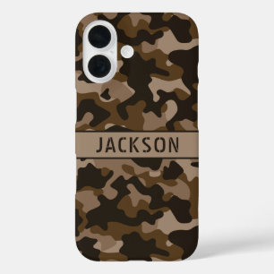 Braune Tarnung Personalisiert iPhone 16 Hülle