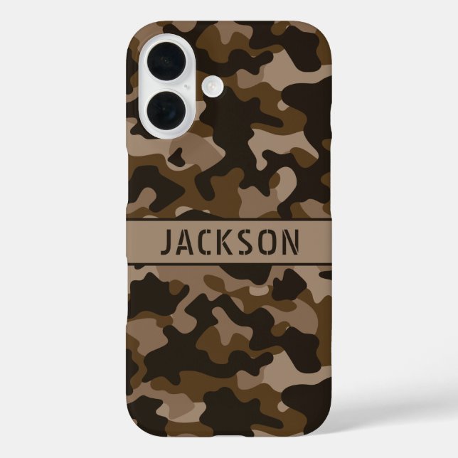 Braune Tarnung Personalisiert Case-Mate iPhone Hülle (Rückseite)