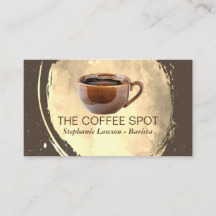 Braune Tasse warmen Kaffee Visitenkarte