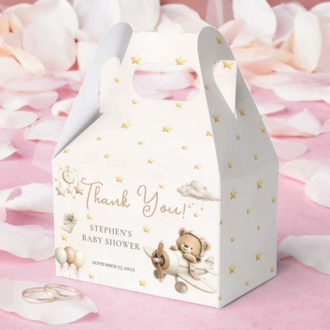 Braune Teddybär-Flugzeug-Geschenkbox Geschenkschachtel (Hochzeit)