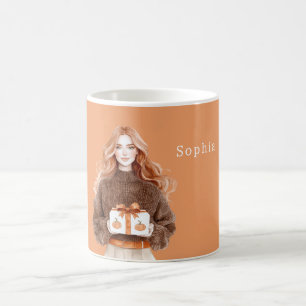 Braune Teddybär-Kürbis-Geschenke Kaffeetasse