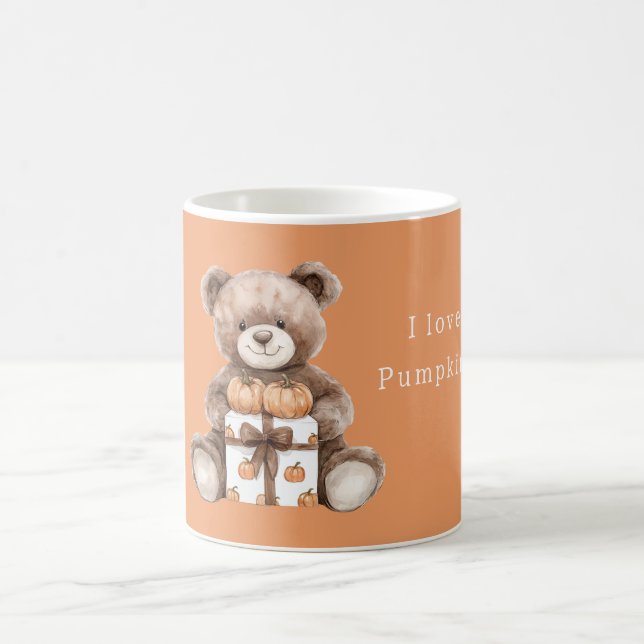 Braune Teddybär-Kürbisse-Geschenk Kaffeetasse (Mittel)