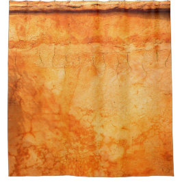 Braune Terracotta Wand rustikal Duschvorhang