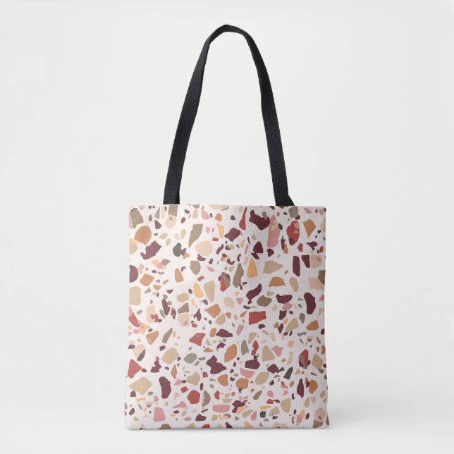 Braune Terrazzo: Vintages, trendiges Muster. (Vorderseite)