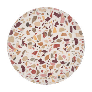 Braune Terrazzo: Vintages, trendiges Muster. Schneidebrett