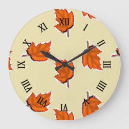 Braune trockene Blätter Große Wanduhr