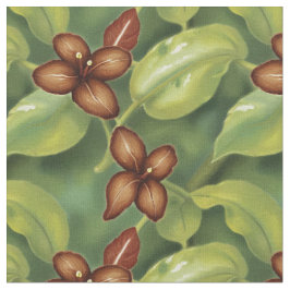 Braune tropische Blume Stoff