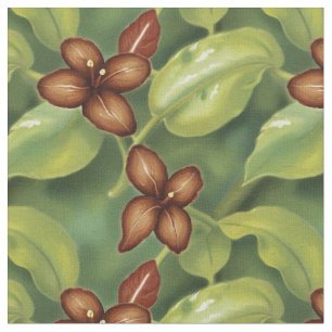 Braune tropische Blume Stoff