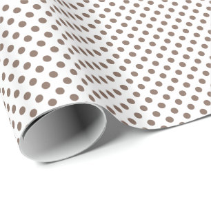 Braune Tupfen auf Weiß Geschenkpapier