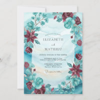 Braune Türkis Wilde Blumen Hochzeit