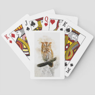 Braune Uhus Spielkarten