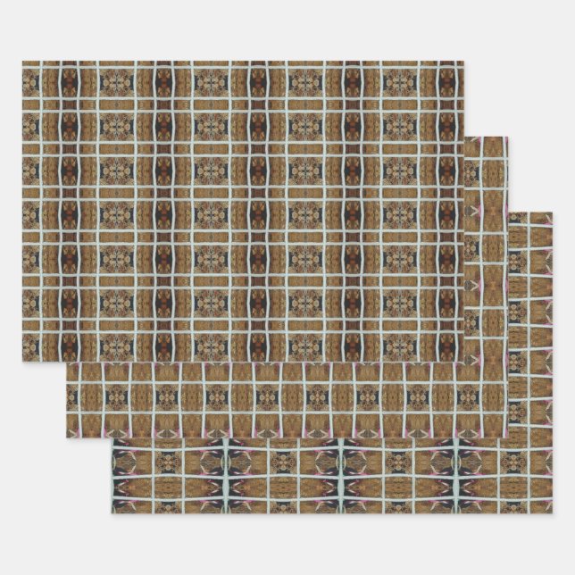 Braune und beige Erdtone Geschenkpapier Set (Set)