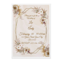 Braune und beige Hochzeitseinladung