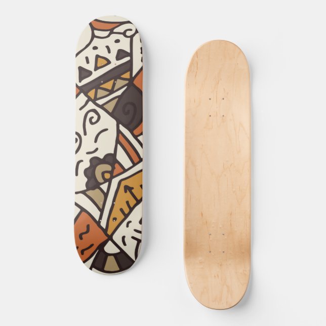 Braune und beige Skateboard-Decke - Skateboard (Vorderseite)