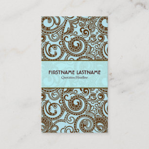 Braune und blaue Abstrakte Random-Wirbel Visitenkarte