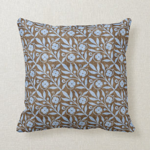 Braune und blaue Blüten Kissen
