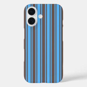 Braune und blaue Candy-Streifen iPhone 16 Hülle