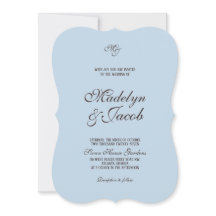 Braune und blaue Hochzeitseinladungen