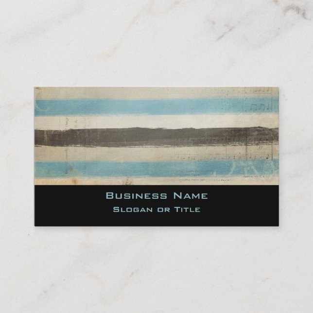 Braune und blaue horizontale Streifen in Wasserfar Visitenkarte (Vorderseite)