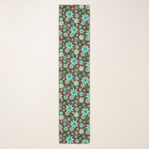 Braune und blaue Retro-Mod-Blume