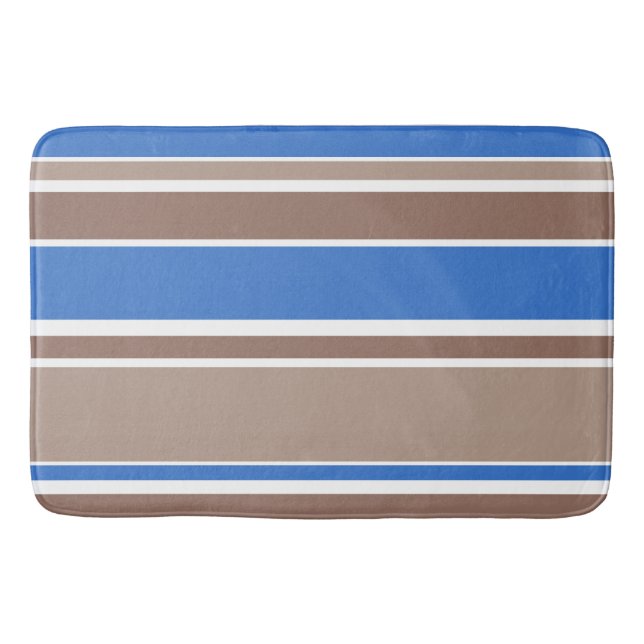 Braune und blaue Streifen Badematte (Vorderseite)