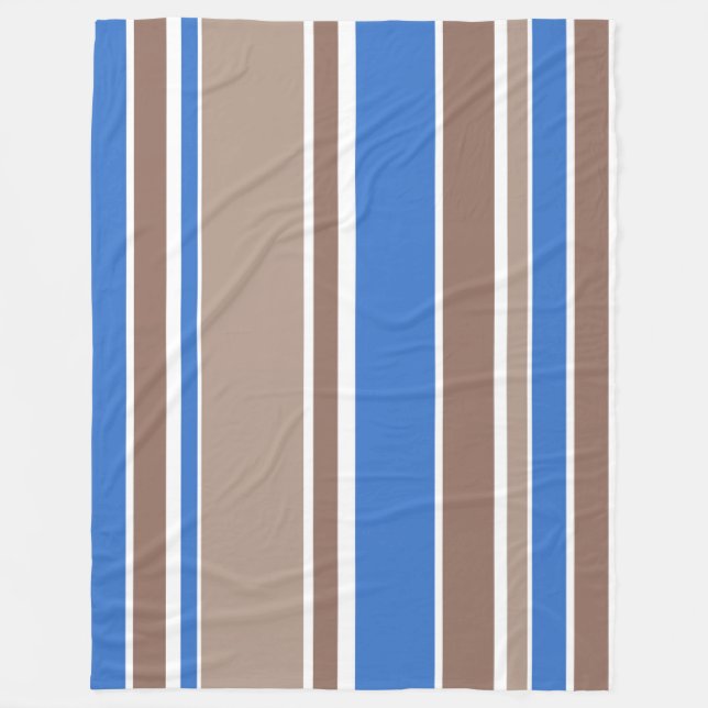 Braune und blaue Streifen Fleecedecke (Vorderseite)
