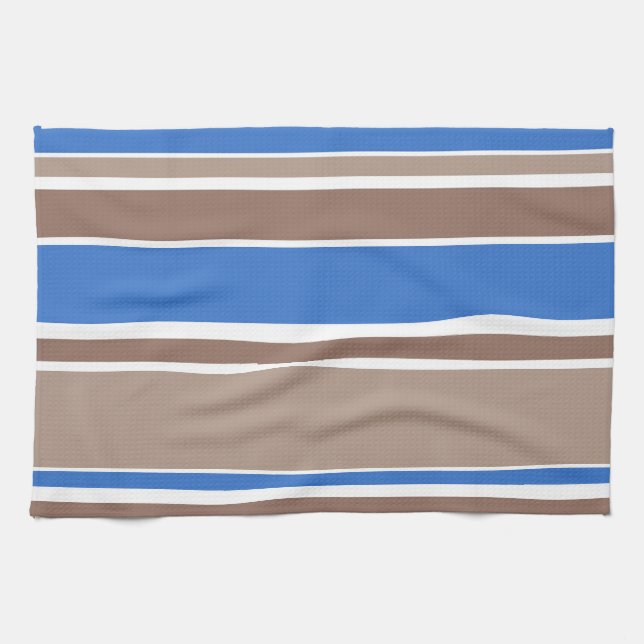 Braune und blaue Streifen Geschirrtuch (Horizontal)
