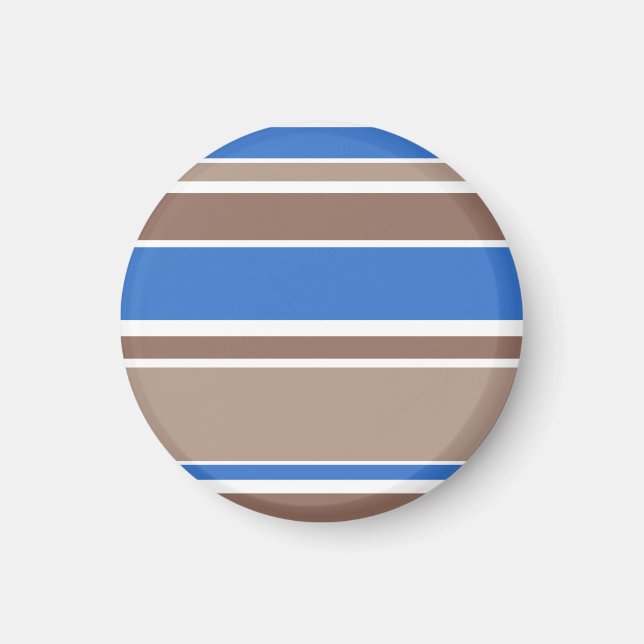 Braune und blaue Streifen Magnet (Vorne)