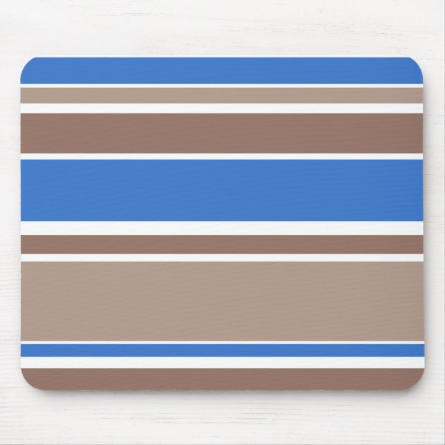 Braune und blaue Streifen Mousepad (Vorne)