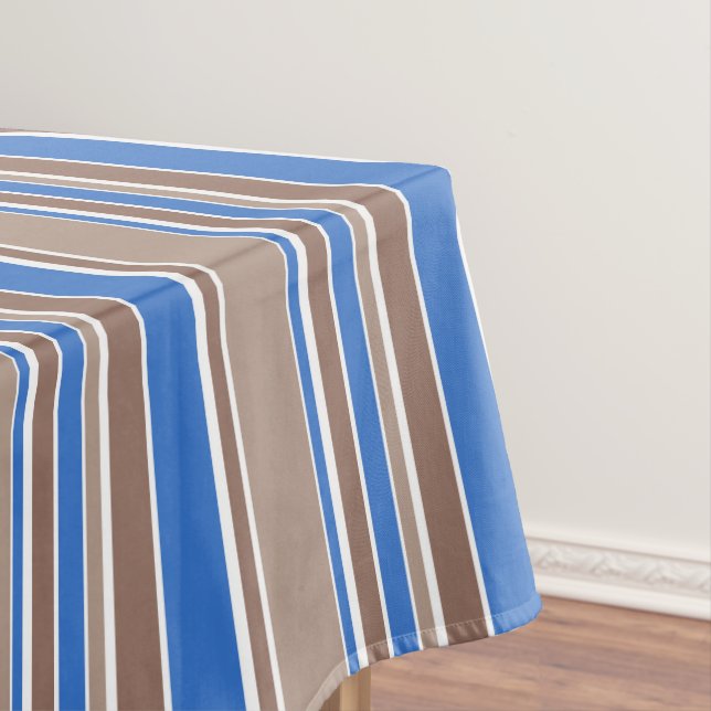 Braune und blaue Streifen Tischdecke (Beispiel)