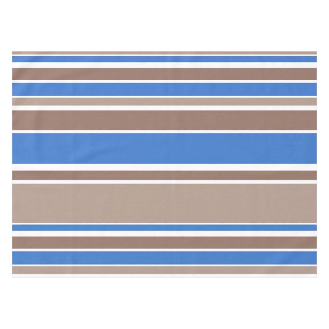 Braune und blaue Streifen Tischdecke (Vorderseite (Horizontal))