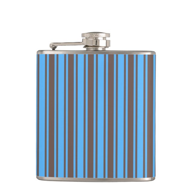 Braune und blaue Süßigkeiten Flachmann (Vorderseite)