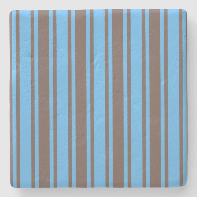 Braune und blaue Süßigkeiten Steinuntersetzer (Vorderseite)