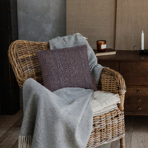 Braune und blaue Tweed-Bildwurfkissen Kissen