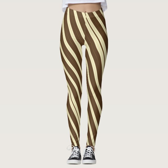 Braune und Creme Leggings (Vorderseite)