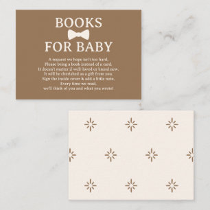 Braune und cremefarbene Fliegen-Bücher für Baby  Begleitkarte