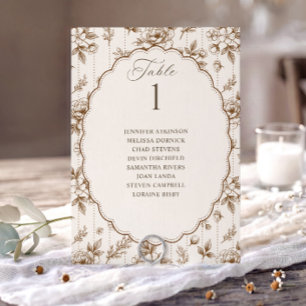 Braune und cremefarbene Vintage-Blumen-Hochzeitssi