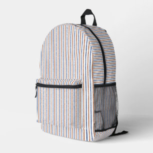 Braune und dunkelblaue Streifen Bedruckter Rucksack