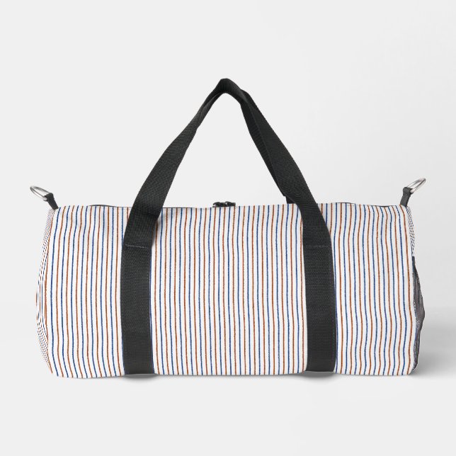 Braune und dunkelblaue Streifen Duffle Bag (Vorderseite)