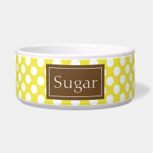 Braune und gelbe Polka-Dosen-Muster mit Namen