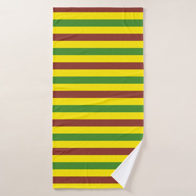 Braune und gelbe Streifen - Design Badehandtuch (Badehandtuch)