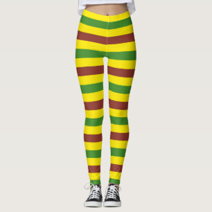 Braune und gelbe Streifen - Design Leggings