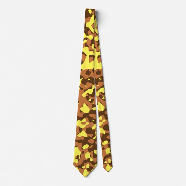 Braune und gelbe Wüste Camouflage Muster Krawatte (Vorderseite)