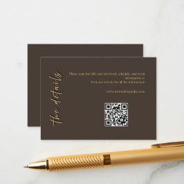 Braune und goldene Hochzeitseinlagekarte Begleitkarte