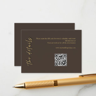 Braune und goldene Hochzeitseinlagekarte Begleitkarte