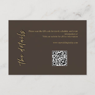 Braune und goldene Hochzeitseinlagekarte Begleitkarte