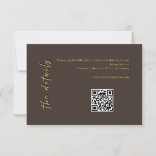 Braune und goldene Hochzeitseinlagekarte RSVP Karte