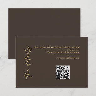 Braune und goldene Hochzeitseinlagekarte RSVP Karte