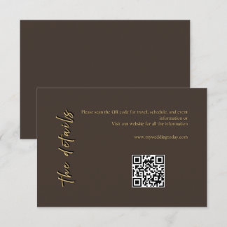Braune und goldene Hochzeitseinlagekarte RSVP Karte